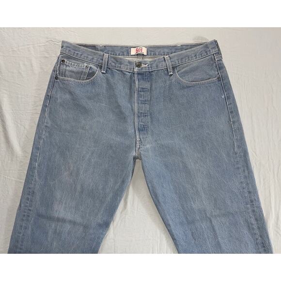 Levi's Vintage 501 Classic Straight Leg Button Fly Denim Jeans. Steel Blue 40X27 - Picture 5 of 9